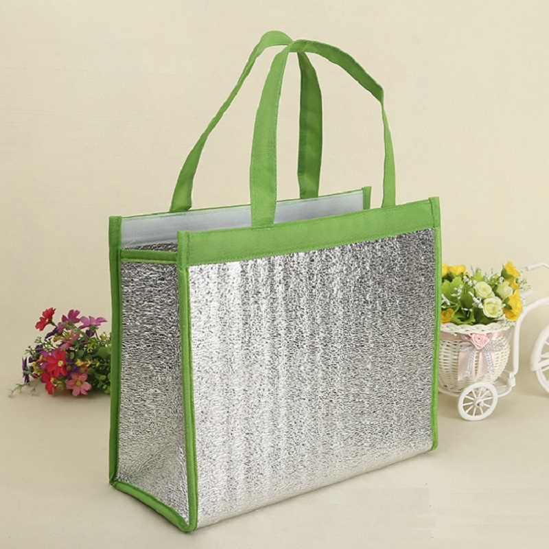 SGC37 sac de livraison isolé de papier d'aluminium sac de refroidisseur jetable de magasinage sac de refroidisseur de fruits de mer de papier d'aluminium